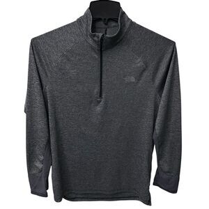 The North Face 1/4 Zip Pullover Men's‎ Medium Grey Mock Neck Lightweight Running